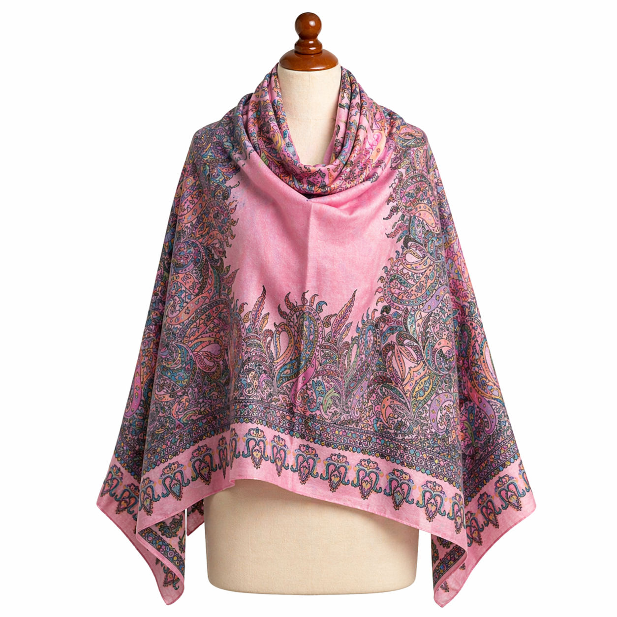 Pink Mughal Kani Stole